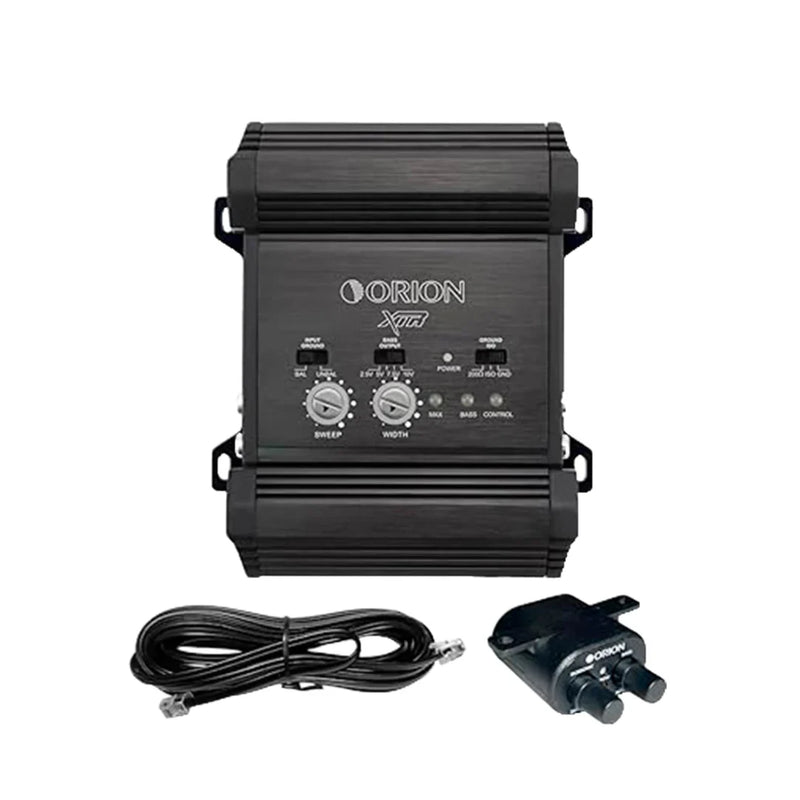 Black Orion XTR-BP25 bass processor with control panel and mounting brackets