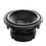 Front view of black 8-inch DVC subwoofer with XTR logo and surround