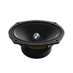 Black 6x9 in midrange speaker driver angled view with visible cone