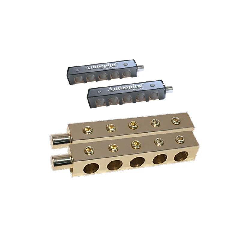 Audiopipe PB-5010XT power distribution block with gold terminals and mounting studs