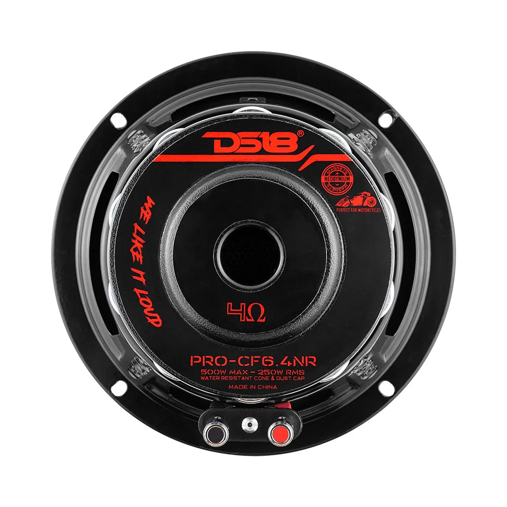 DS18 PRO-CF6.4NR 6.5" 250W RMS Neodymium Carbon Fiber Water Resistant Cone Midbass Speaker (Single)