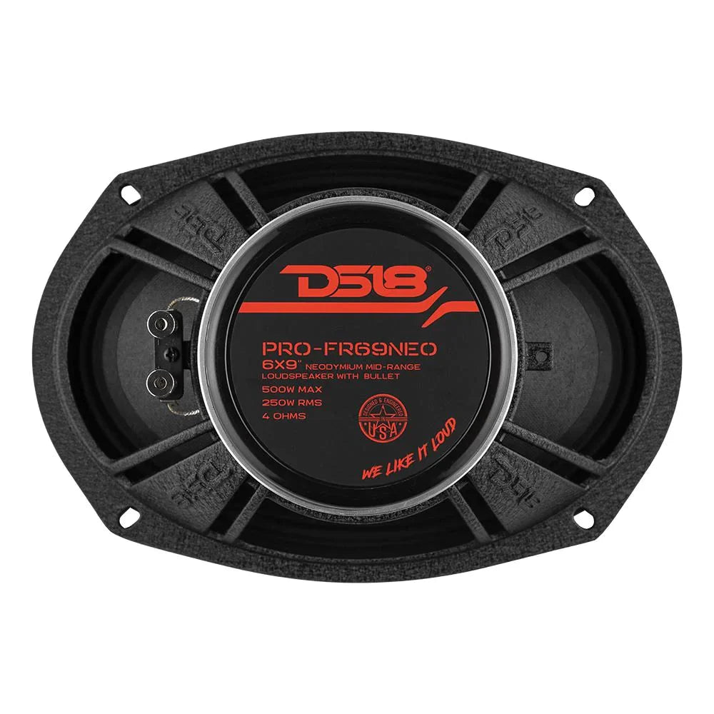 DS18 PRO-FR69NEO 6x9" 250W RMS Neodymium Bullet Midrange Speaker 4-Ohm (Single)
