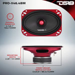 DS18 PRO-X46.4BM 4"x6" 100W RMS Midrange Speaker w/ Bullet (Single)