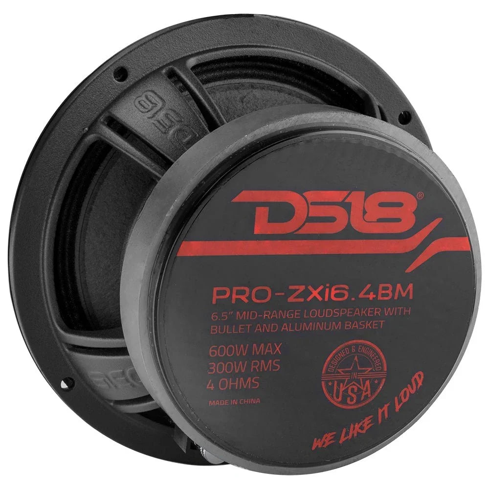 DS18 PRO-ZXI6.4BM 6.5" 300W RMS Neodymium/Ferrite Midrange Bullet Speaker (Single)