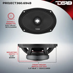DS18 PROJECT 360 | 6"x9" 300W RMS Midrange Speaker w/ Bullet (Single)