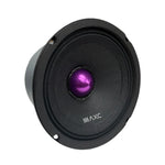 5.25-inch midrange speaker with black cone and purple center dome