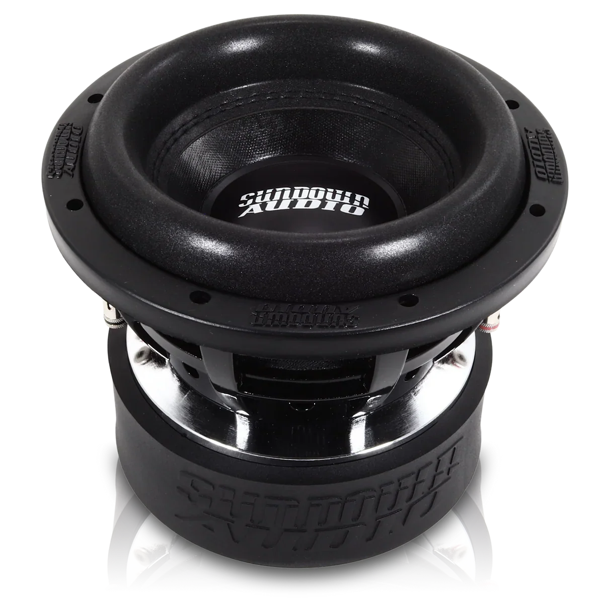 Sundown Audio 8-inch subwoofer driver with black cone and dust cap