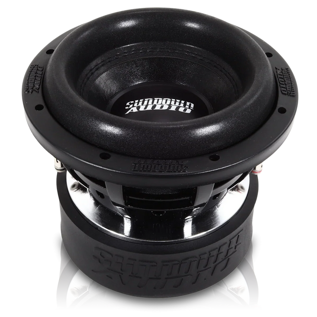 Sundown Audio 8-inch subwoofer driver with black cone and dust cap