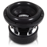 8-inch subwoofer speaker with black cone and vented basket, front view
