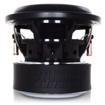 Dual 8-inch subwoofer driver assembly with black cone and metal mounting plate