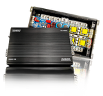 Sundown Audio SIA-5000D mono amplifier with black heatsink fins and exposed PCB