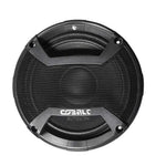 Black 6.5-inch midrange speaker front with textured grille and central dust cap