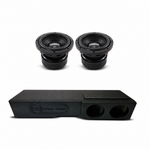 Sundown Audio dual 8-inch subwoofer box combo with two black speaker drivers