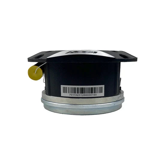 Neodymium bullet tweeter rear housing with black body and yellow screw terminals
