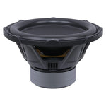 Black subwoofer rear view showing inner components and wiring space