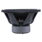 Black subwoofer from the back with exposed terminals and mounting bracket