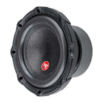 Triple-stack 8 in subwoofer front view with black cone and red center logo