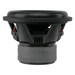 Black 12-inch subwoofer with rear frame and open speaker terminals