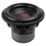 12-inch car subwoofer driver with black cone and red AP logo center