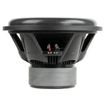 Car subwoofer woofer showing rear terminals and wiring posts, back view