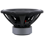 18-inch subwoofer rear view with black mounting frame and exposed terminals