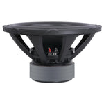 Audiopipe 18-inch subwoofer with exposed terminals on black mounting frame