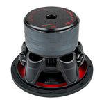 Audiopipe 12-inch subwoofer top view with ported basket and red internal accents
