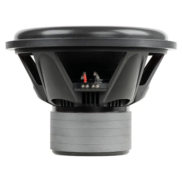 15-inch subwoofer rear view with exposed terminals and mounting screws