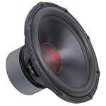 18-inch car subwoofer with black frame and red center dust cap, AP logo