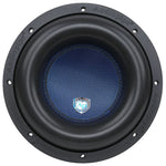 10-inch subwoofer front grille with blue mesh dust cap and black rubber surround