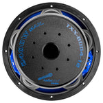 12-inch Audiopipe subwoofer rear view with blue surround and speaker terminals