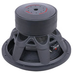 15-inch Audiopipe competition subwoofer rear magnet with red adjustment markings