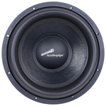 15-inch competition subwoofer, close-up front with black cone and logo