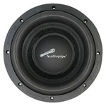 Audiopipe 8-inch subwoofer driver, black cone with Audiopipe logo