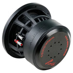 Audiopipe 8-inch DVC subwoofer with black basket and red terminal accents