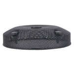 Audiopipe 8-inch subwoofer mesh grill top view, black perforated cover with four posts