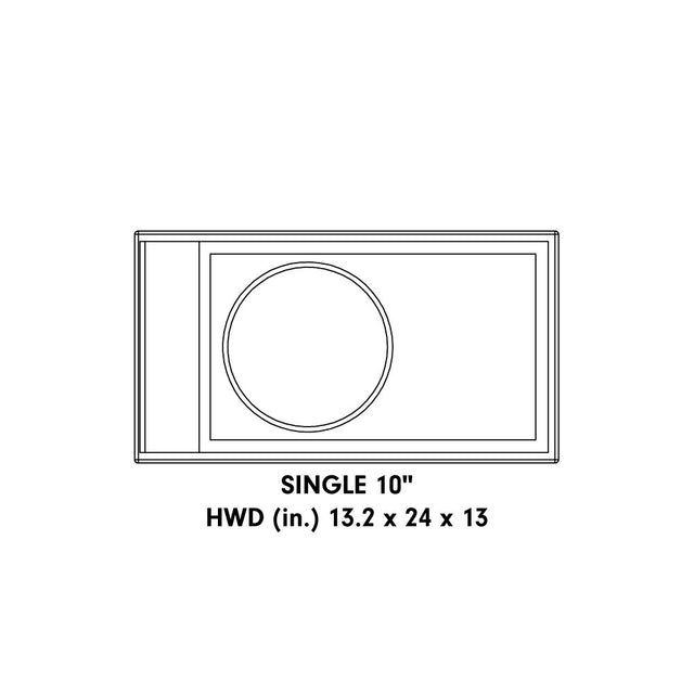 Unloaded Single 10" Coated Enclosure