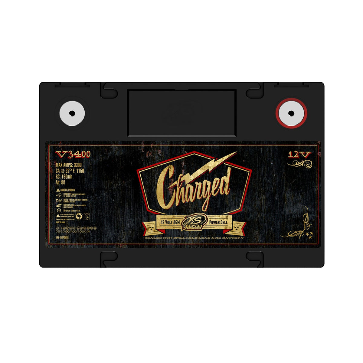 XS Power V3400 Group 34 Vintage 12V AGM Battery