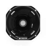 Black speaker compression driver with center mesh and ORION nameplate