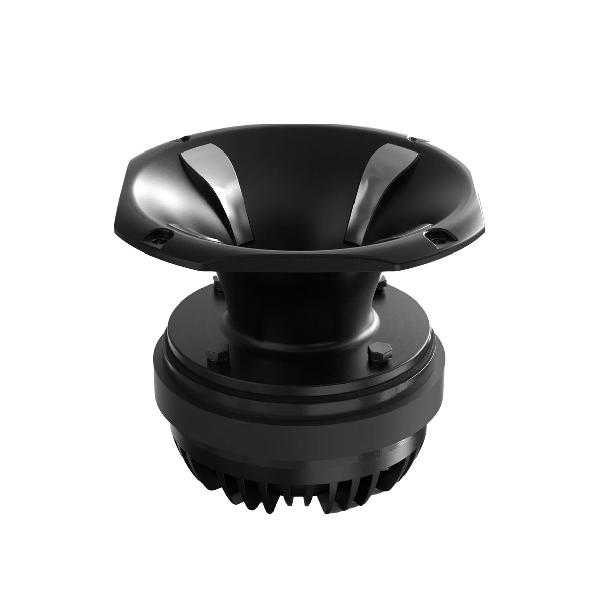 Black 2-inch compression driver with circular frame and vented base