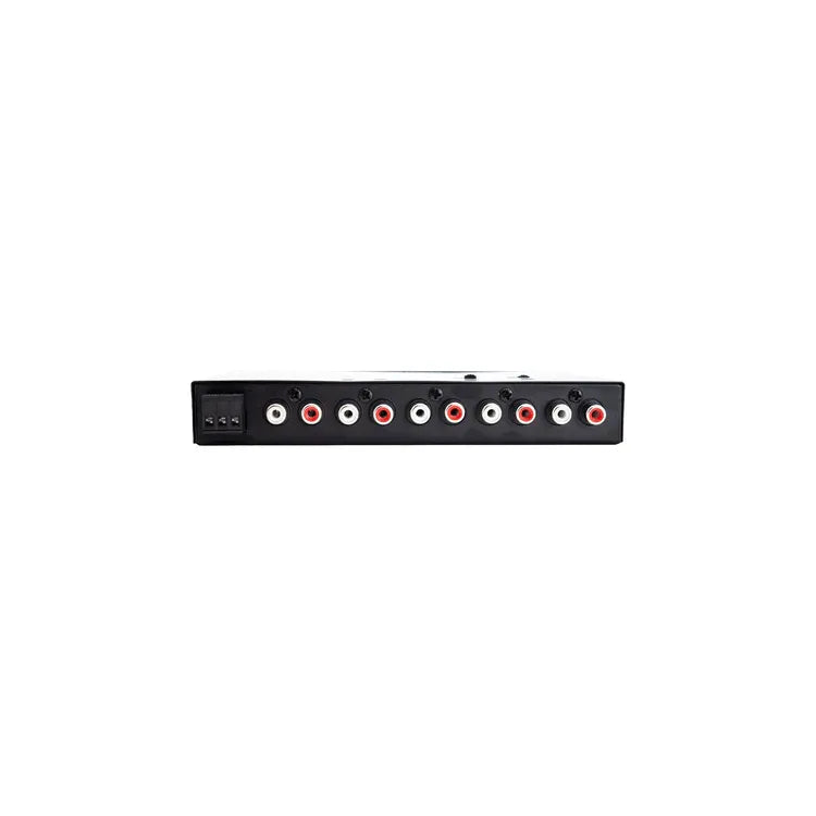 ORION 11-band parametric equalizer rear panel with RCA inputs and outputs, black housing