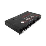Black Orion 7-band graphic equalizer with Bluetooth, top panel controls and LED display