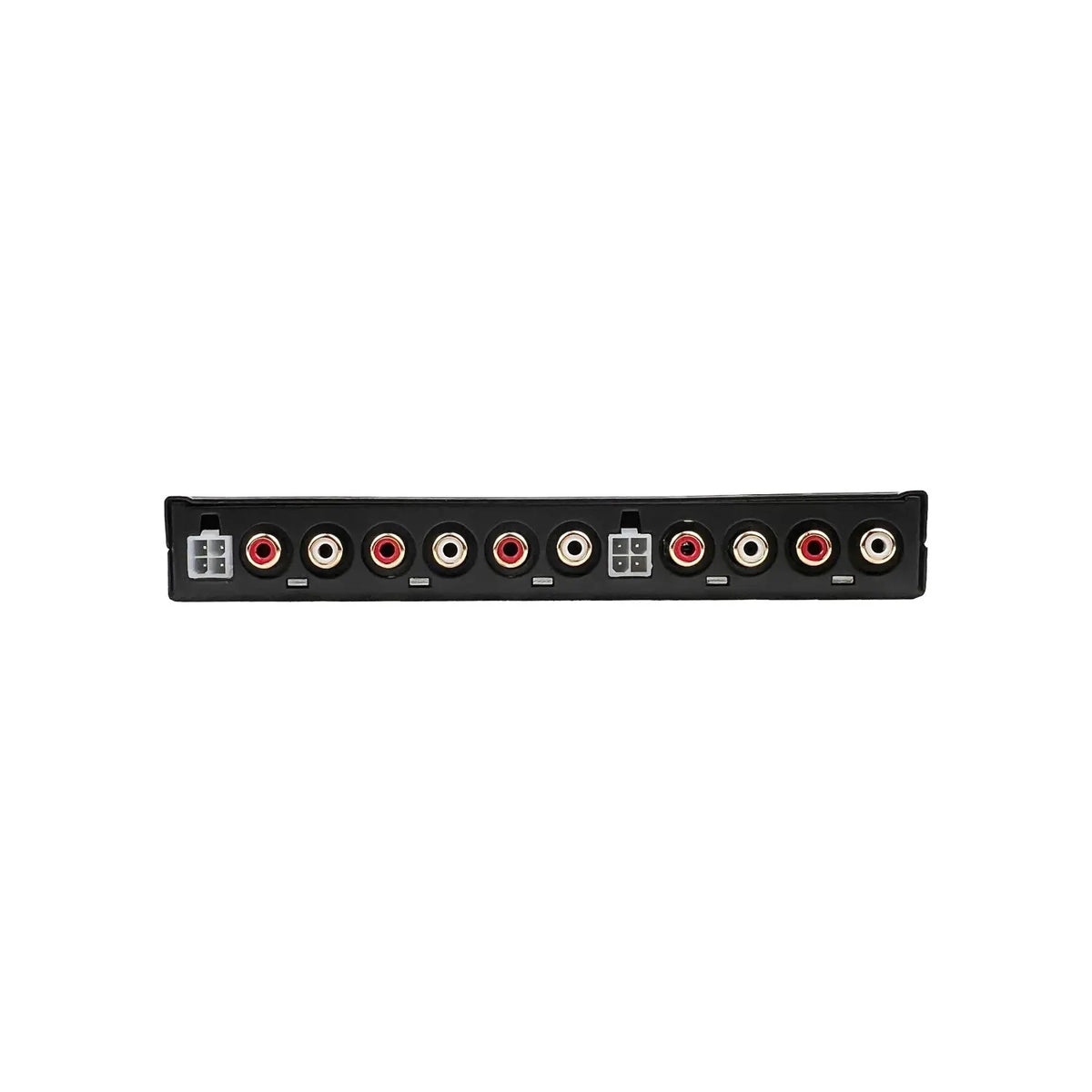 Black Orion graphic equalizer rear I/O ports with RCA jacks and antenna connector