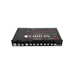 Black Orion 7-band graphic equalizer with front knobs, Bluetooth logo, and EQ LEDs