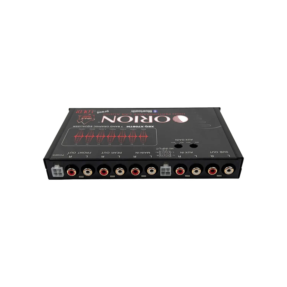 Black Orion graphic equalizer rear panel ports and wiring connectors