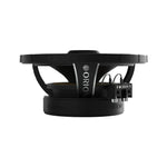 Black coaxial midrange speaker side profile showing woofer and tweeter assembly