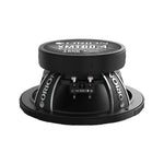 Black coaxial midrange speaker with front terminals and mounting hardware
