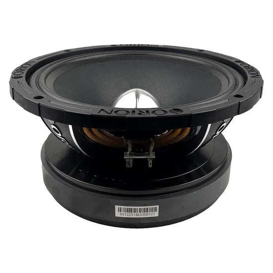 10-inch midbass speaker showing rear frame with exposed wiring and terminal area.