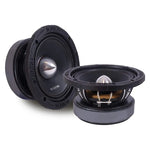 6.5-inch midbass car speakers, black with silver center dome