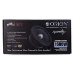Orion XPM654MBF 1600W 6.5-inch midbass speaker retail box with front specs